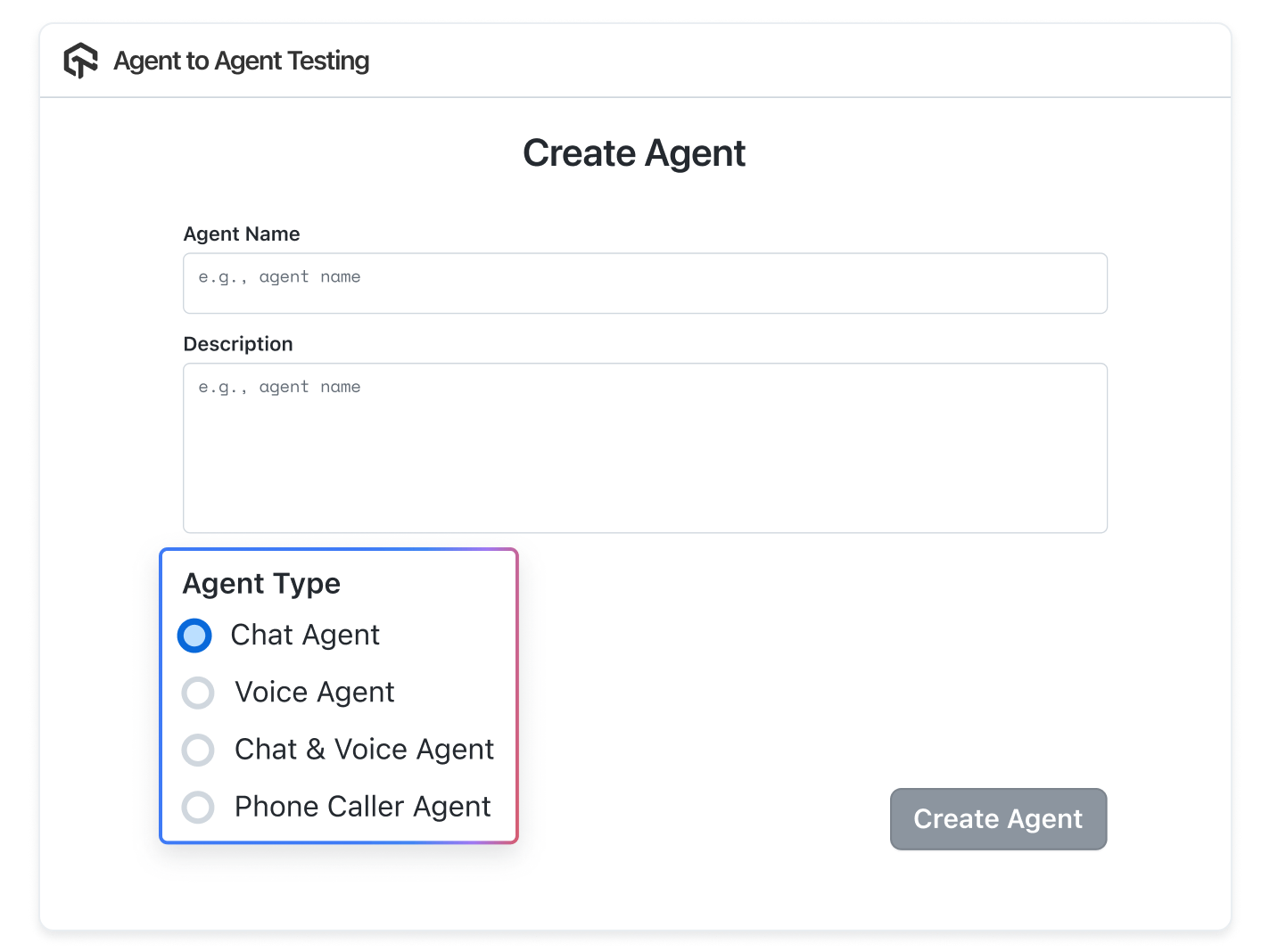 Test AI-powered Chat, Voice, or Calling Agents Test AI-powered Chat, Voice, or Calling Agents