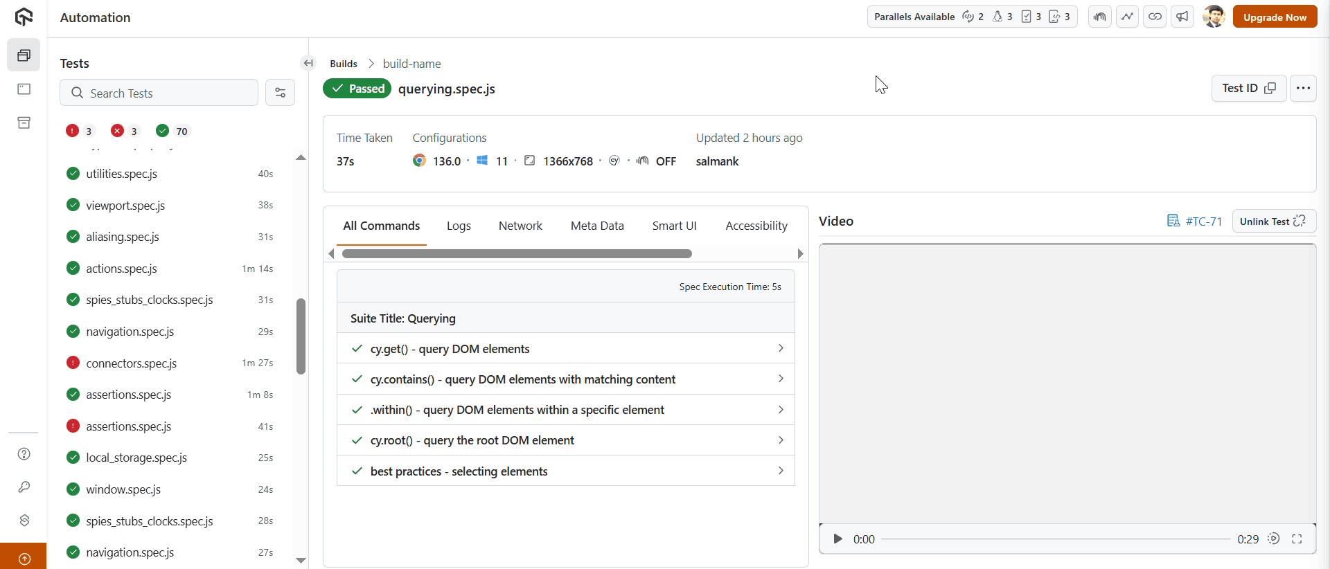 Cypress App cypress headless tests