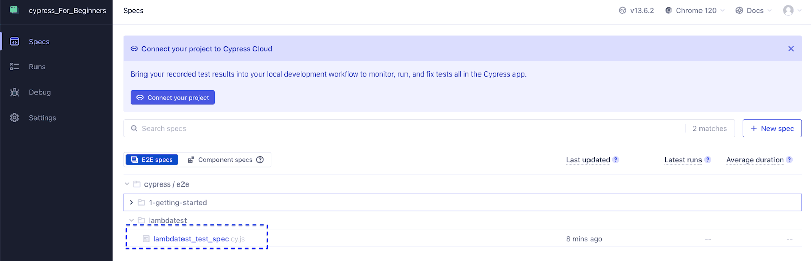 Cypress App cypress runner
